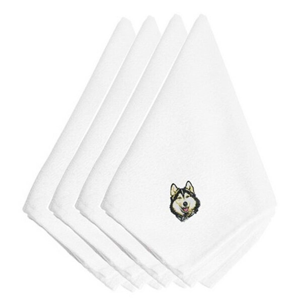 Carolines Treasures Siberian Husky Embroidered Napkins, Set of 4, 4PK - EMBT2305NPKE