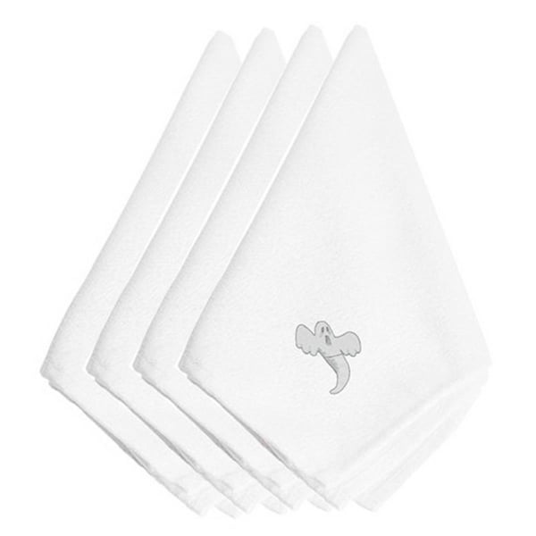 Carolines Treasures Halloween Single Ghost Embroidered Napkins, Set of 4 - EMBT3015NPKE