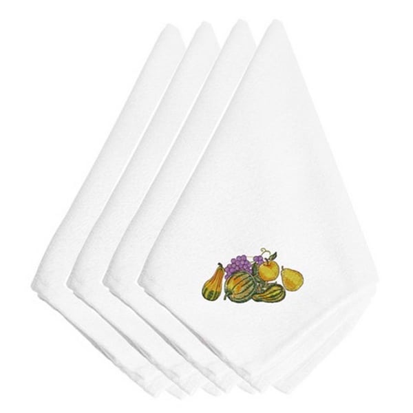 Carolines Treasures Thanksgiving Cluster Embroidered Napkins, Set of 4 - EMBT3504NPKE