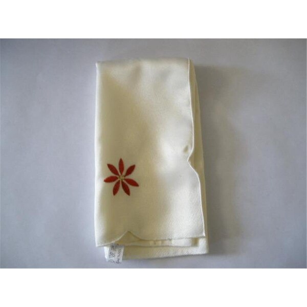 Fastfood 05HZ4080-1717-4 Embroidered Christmas Poinsettia Jacquard Napkins - FA2570277