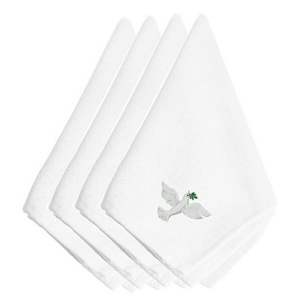 Carolines Treasures Christmas Dove Embroidered Napkins, Set of 4, 4PK - EMBT2979NPKE