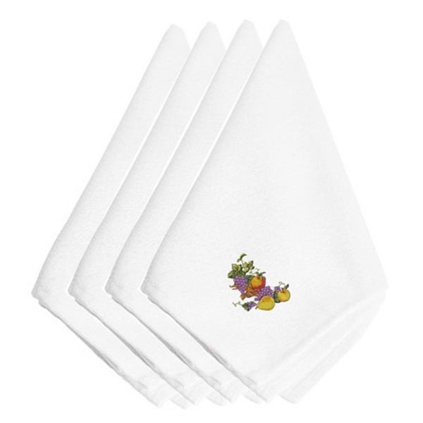 Carolines Treasures Thanksgiving Spray Embroidered Napkins, 20 x 0.1 x 20 in, 4PK - EMBT3503NPKE