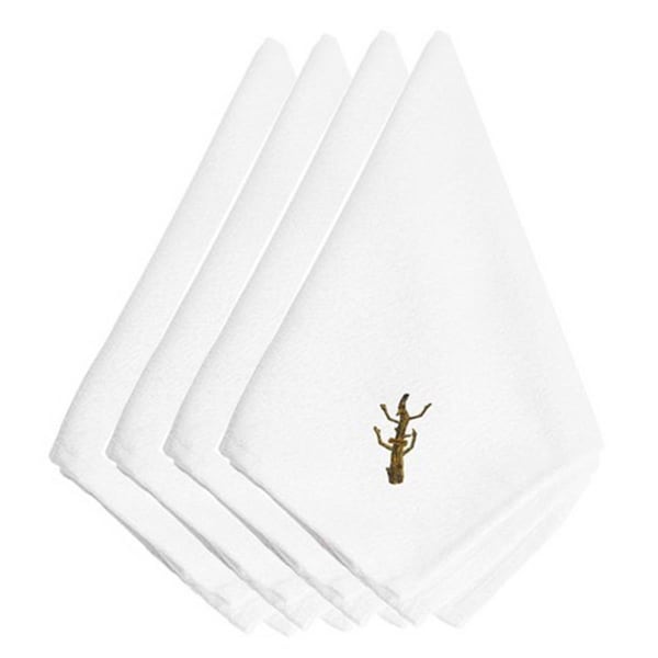 Carolines Treasures Halloween Haunted Tree Embroidered Napkins, Set of 4 - EMBT3509NPKE