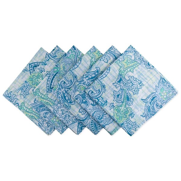 Fastfood Blue Watercolor Paisley Print Outdoor Napkin - FA1582927
