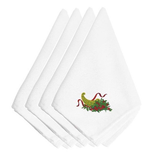 Carolines Treasures Christmas Bounty Embroidered Napkins, Set of 4 - EMBT2977NPKE