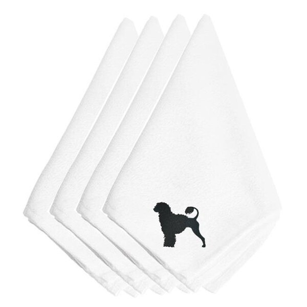 Carolines Treasures Carolines Treasures BB3468NPKE Portuguese Water Dog Embroidered Napkins; Set of 4 - BB3468NPKE