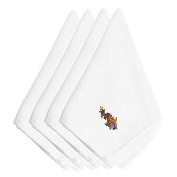 Carolines Treasures Thanksgiving Spray Embroidered Napkins, 20 x 0.1 x 20 in, 4PK - EMBT3813NPKE