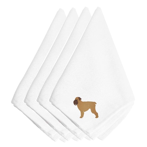 Carolines Treasures Brussels Griffon Embroidered Napkins, Set of 4 - BB3440NPKE