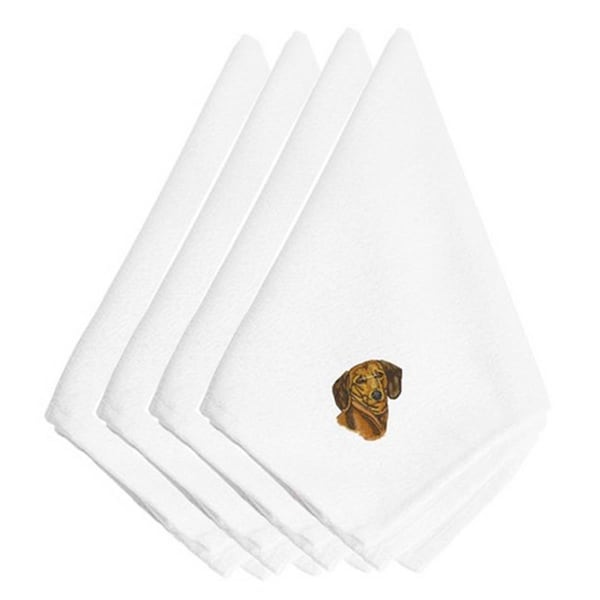 Carolines Treasures Dachshund Embroidered Napkins, Set of 4 - EMBT2400NPKE