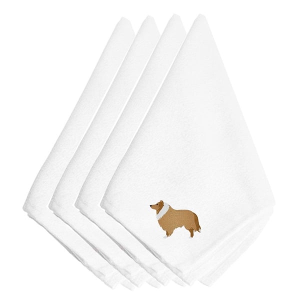 Carolines Treasures Collie Embroidered Napkins, Set of 4 - BB3416NPKE