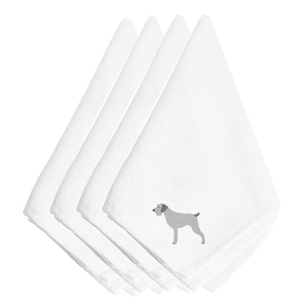 Carolines Treasures German Wirehaired Pointer Embroidered Napkins, Set of 4 - BB3411NPKE