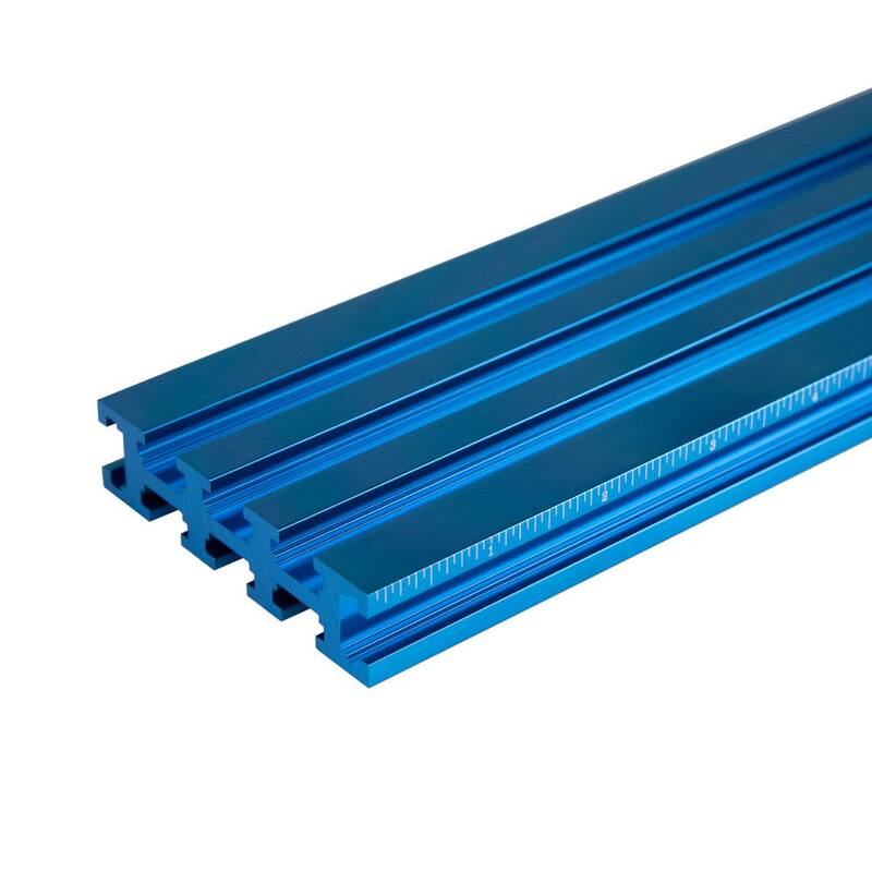 Riel T múltiple de aluminio de 3 pulgadas x 24 pulgadas de POWERTEN para plantillas y accesorios con medidas láser de izquierda a derecha - 71489