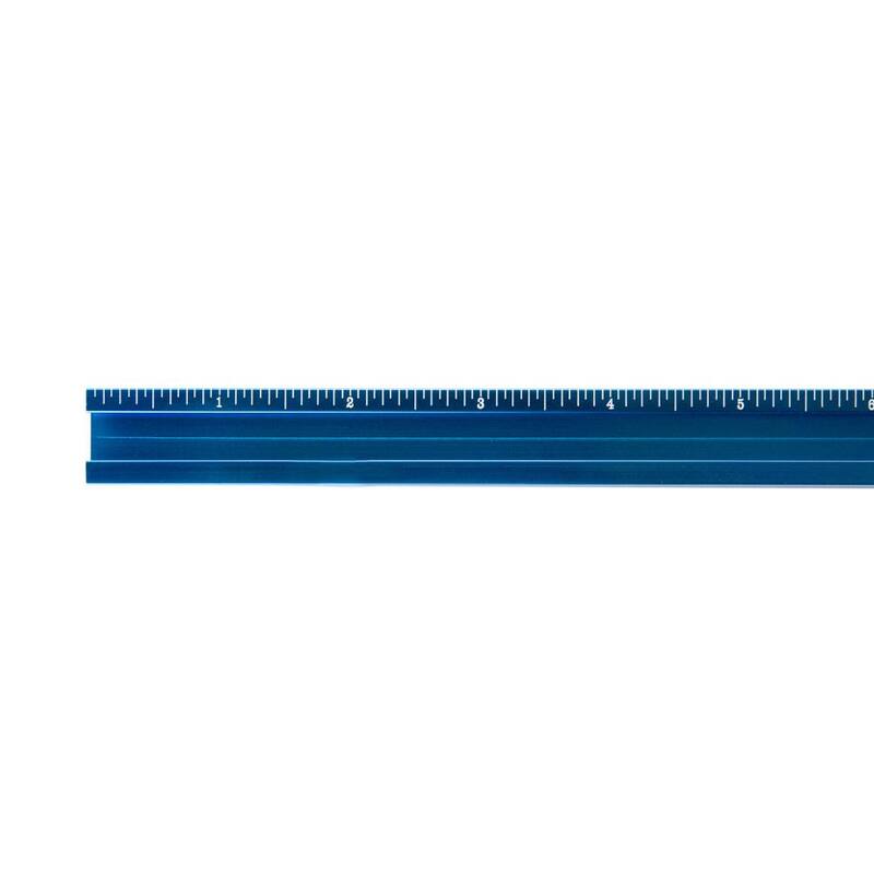 Riel T múltiple de aluminio de 3 pulgadas x 24 pulgadas de POWERTEN para plantillas y accesorios con medidas láser de izquierda a derecha - 71489