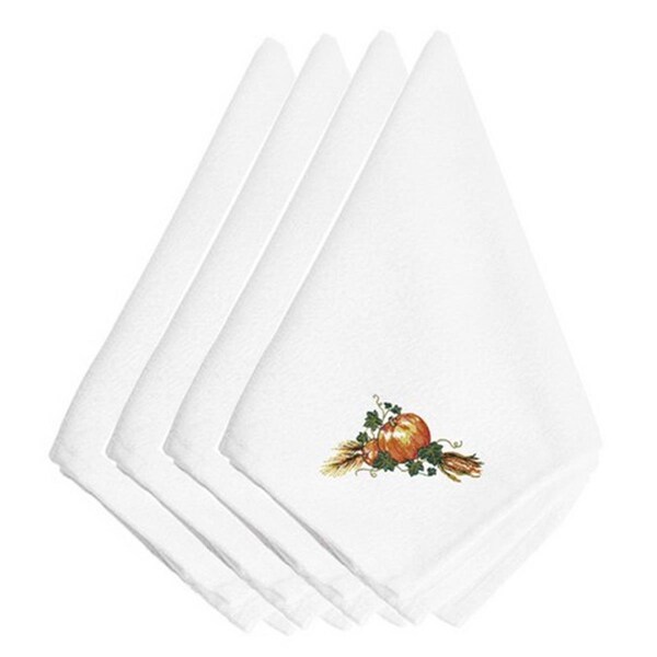 Carolines Treasures Carolines Treasures EMBT3007NPKE Thanksgiving Harvest Bounty Embroidered Napkins; Set of 4 - EMBT3007NPKE