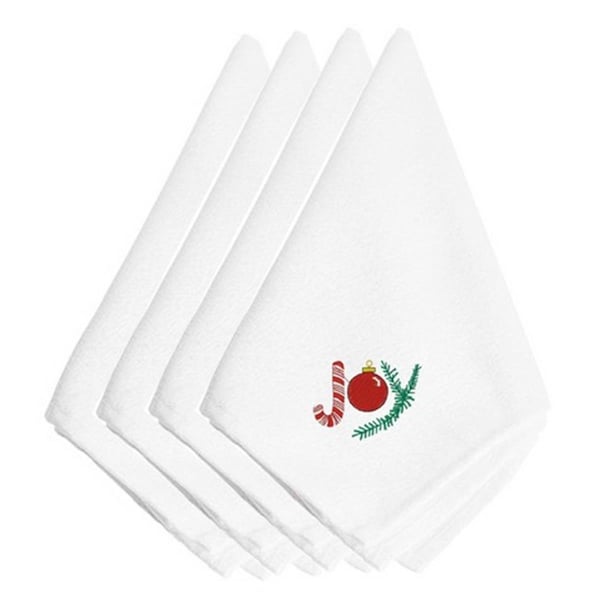 Carolines Treasures Christmas Joy Embroidered Napkins, Set of 4 - EMBT2418NPKE