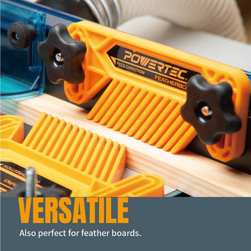Juegos de perillas para pernos hexagonales POWERTEC, adecuados para usar con rieles en T universales y de 1/4 de pulgada, paquete de 4 juegos - 71070