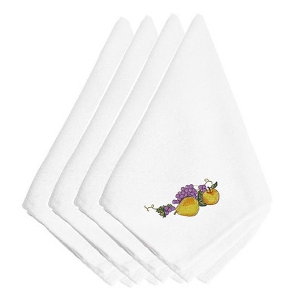 Carolines Treasures Thanksgiving Fruit Embroidered Napkins, Set of 4 - EMBT3510NPKE