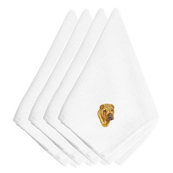 Carolines Treasures Shar Pei Embroidered Napkins, Set of 4 - EMBT2514NPKE