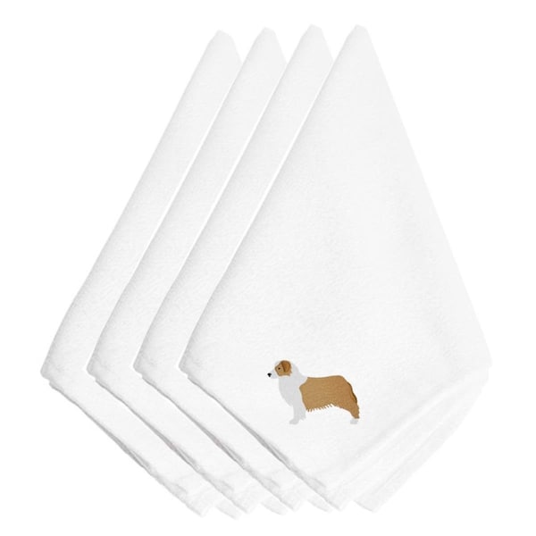 Carolines Treasures Australian Shepherd Dog Embroidered Napkins, Set of 4 - BB3433NPKE