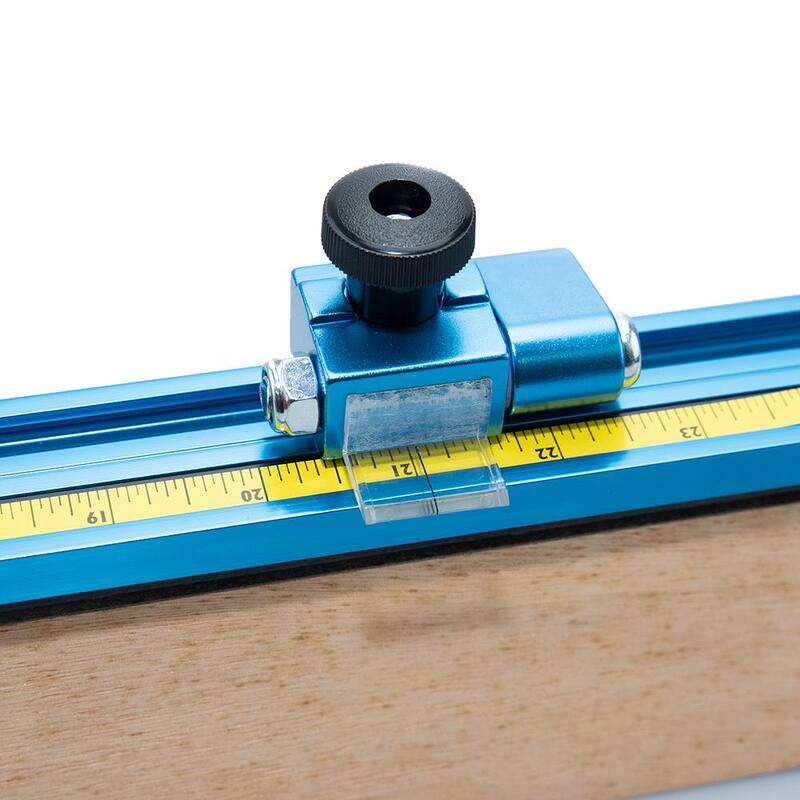 POWERTEC 36 pulgadas. Kit de tapa de cerca de doble riel en T de aluminio, cinta métrica adhesiva de derecha a izquierda e inserto de plástico - 71131