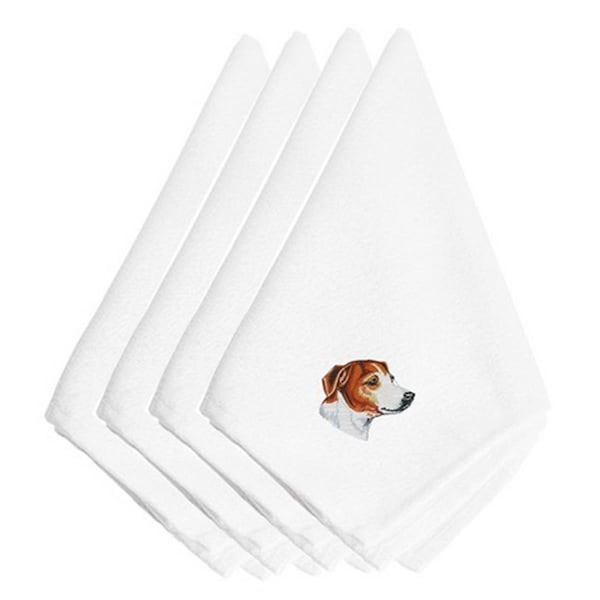 Carolines Treasures Jack Russell Terrier Embroidered Napkins, Set of 4 - EMBT2369NPKE