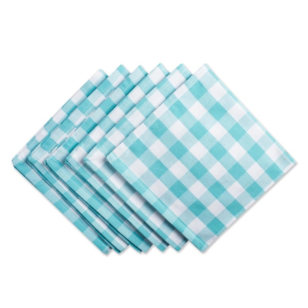 Fastfood Aqua & White Checkers Napkin - FA2567169