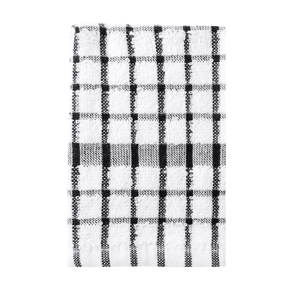Ritz Concepts Cordinate Check Dish Cloth 100% Cotton Terry White/Black - 20814