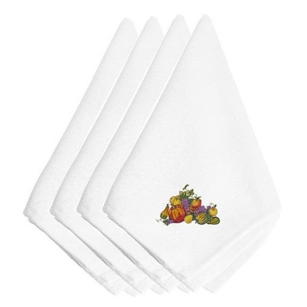 Carolines Treasures Carolines Treasures EMBT3505NPKE Thanksgiving Centerpiece Embroidered Napkins; Set of 4 - EMBT3505NPKE