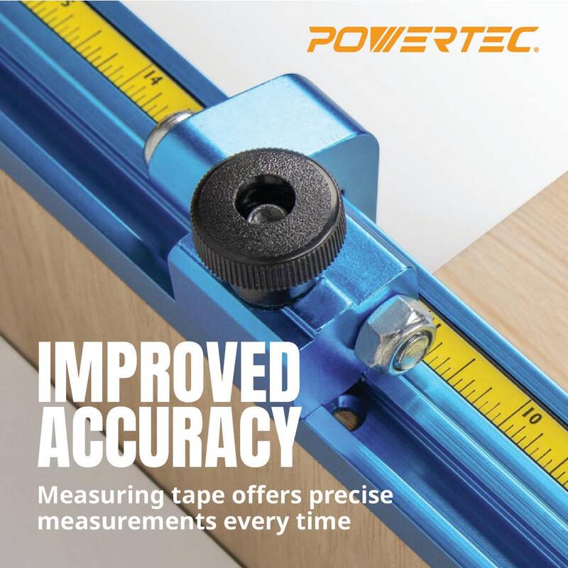 Cinta métrica autoadherible de derecha a izquierda POWERTEC de 4 pies de largo x 5/16 pulgadas de ancho x 1/128 pulgadas de grosor - 71134