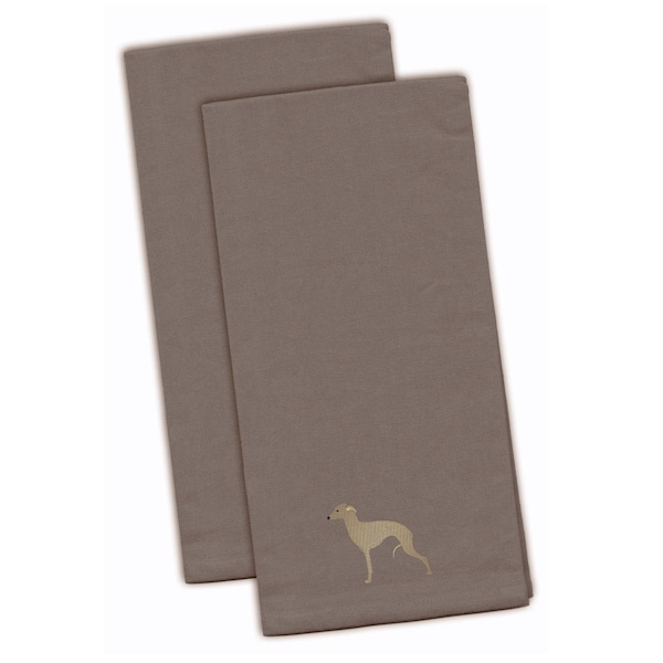 Carolines Treasures Italian Greyhound Gray Embroidered Kitchen Towel - BB3414GYTWE