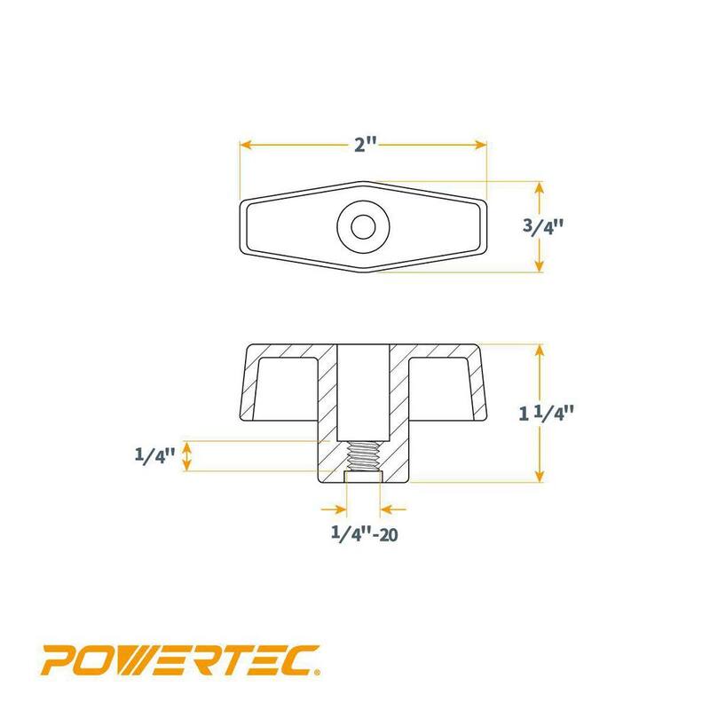POWERTEC 1/4 in. - 20 Perilla de Paso (paquete de 5) - QNB3001