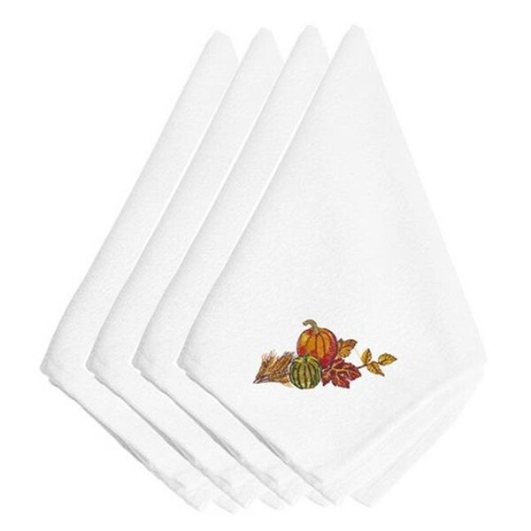 Carolines Treasures Carolines Treasures EMBT3506NPKE Thanksgiving Endpiece Embroidered Napkins; Set of 4 - EMBT3506NPKE
