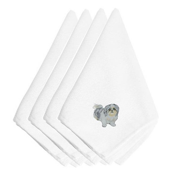 Carolines Treasures Carolines Treasures EMBT1746NPKE Shih Tzu Embroidered Napkins; Set of 4 - EMBT1746NPKE