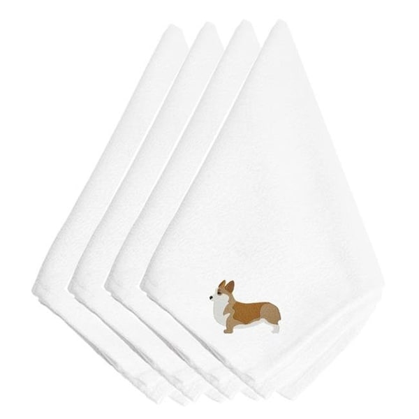 Carolines Treasures Carolines Treasures BB3420NPKE Corgi Embroidered Napkins; Set of 4 - BB3420NPKE