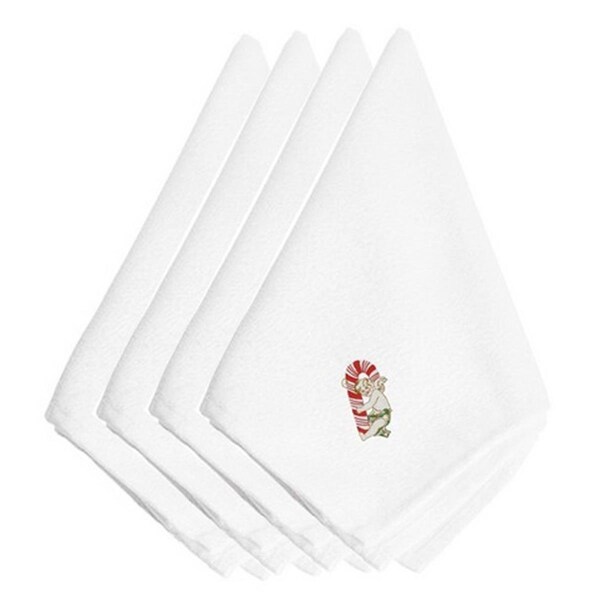 Carolines Treasures Christmas Candy Cane Cherub Embroidered Napkins, Set of 4 - EMBT2415NPKE
