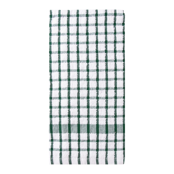Ritz Concepts Coordinate Kitchen Towel 100% Cotton Terry White/Dark Green - 10820