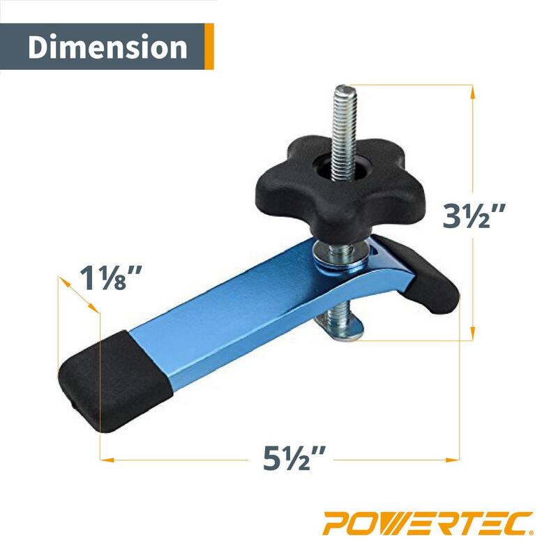 POWERTEC 24 pulgadas x 2 T-Track Universal con 4 abrazaderas de sujeción, T-Track de perfil doble con agujeros de montaje pretaladrados - 71858