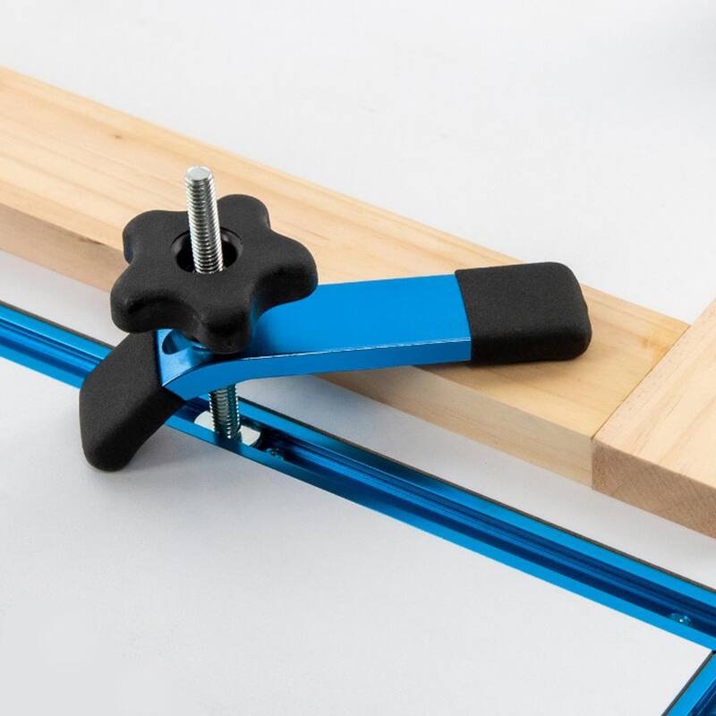 POWERTEC 24 pulgadas x 2 T-Track Universal con 4 abrazaderas de sujeción, T-Track de perfil doble con agujeros de montaje pretaladrados - 71858