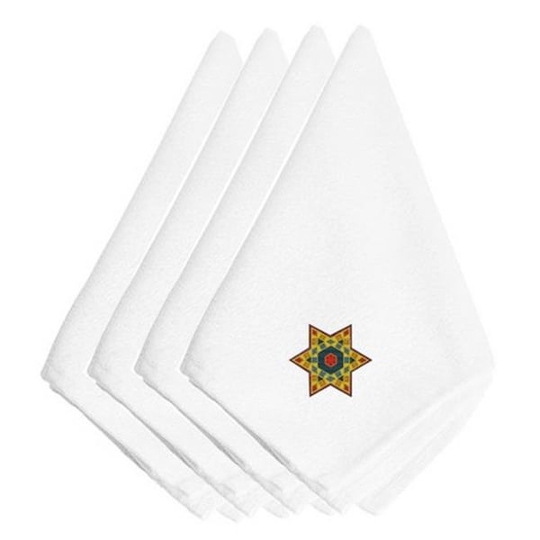 Carolines Treasures Carolines Treasures EMBT2990NPKE Hanukkah Star of David Embroidered Napkins; Set of 4 - EMBT2990NPKE