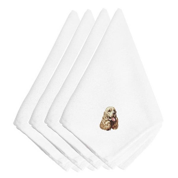 Carolines Treasures Cocker Spaniel Embroidered Napkins, Set of 4 - EMBT2402NPKE