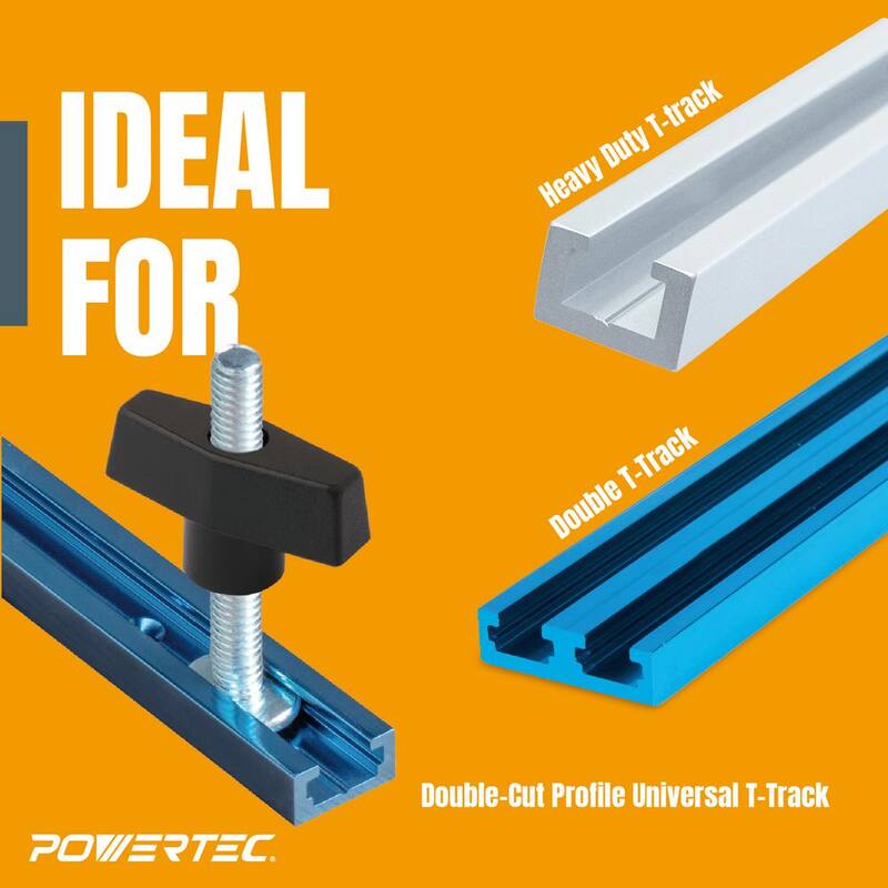 Kit de herrajes para plantilla de pista en T POWERTEC 1/4-20 pulgadas (46 piezas) - 71173