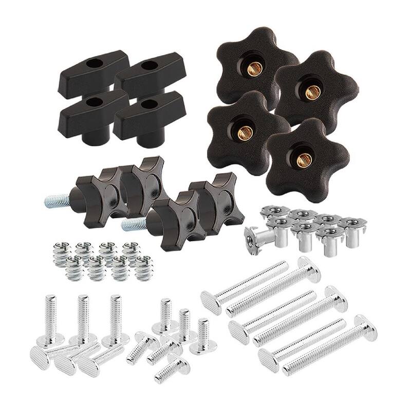 Kit de herrajes para plantilla de pista en T POWERTEC 1/4-20 pulgadas (46 piezas) - 71173