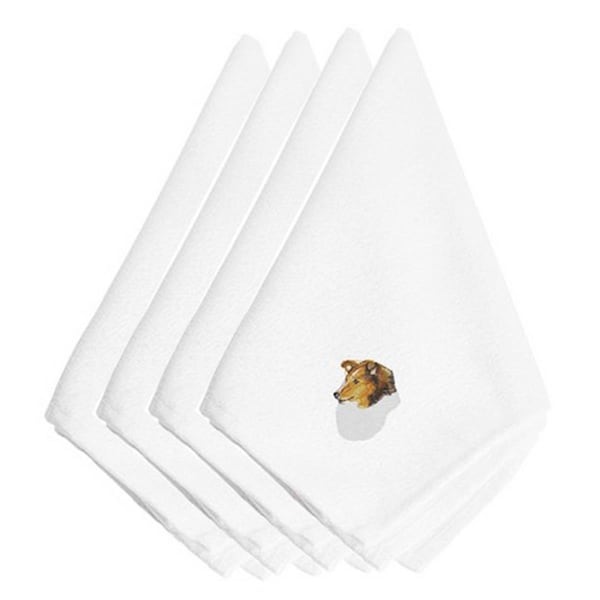 Carolines Treasures Sheltie Embroidered Napkins, Set of 4 - EMBT2511NPKE