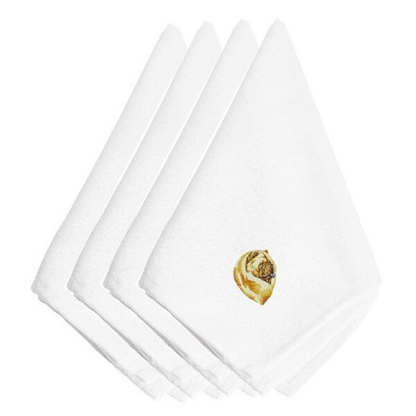 Carolines Treasures Chow Chow Embroidered Napkins, Set of 4, 4PK - EMBT2371NPKE