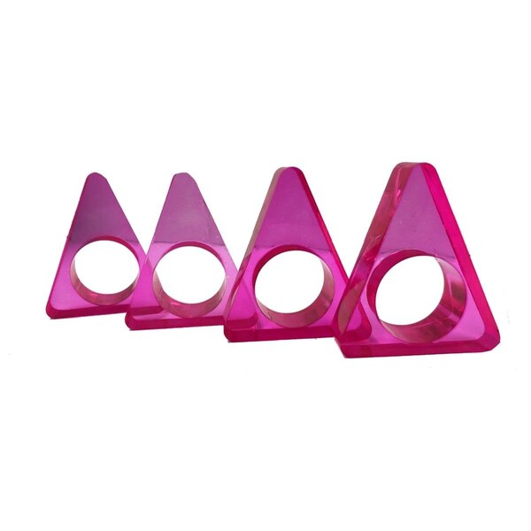 Muebles Smoke Grey Triangle Lucite Napkin Ring - Set of 4 - MU2642924