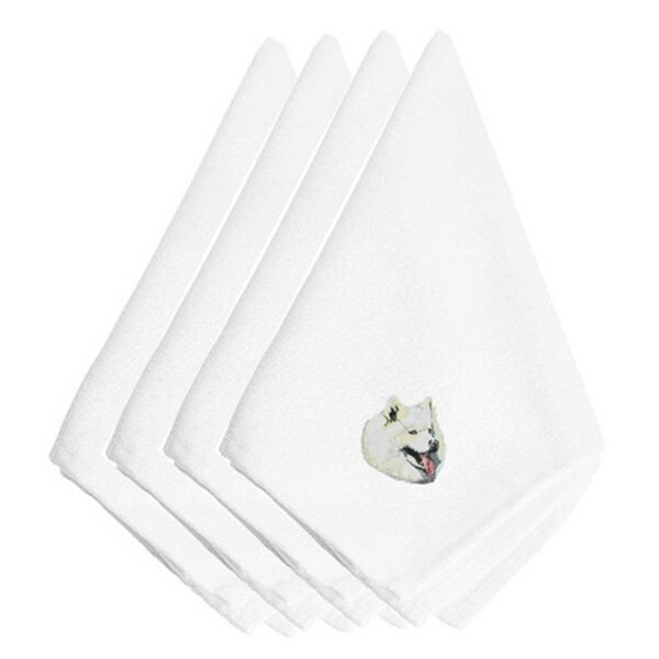 Carolines Treasures Samoyed Embroidered Napkins, Set of 4, 4PK - EMBT2372NPKE