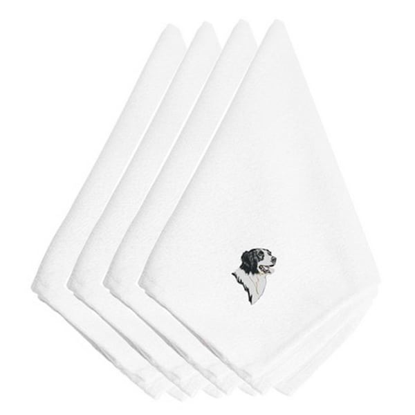 Carolines Treasures Border Collie Embroidered Napkins, Set of 4 - EMBT2497NPKE