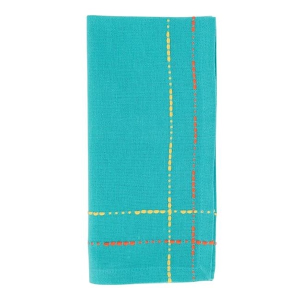 Saro Saro 2625.TQ18S 18 in. Dobby Border Square Table Napkins; Turquoise - Set of 4 - 2625.TQ18S