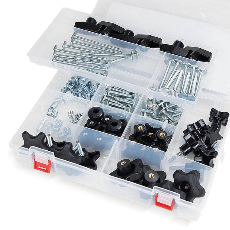 Kit de herrajes para plantilla de vías en T de 5/16 pulgadas -18 (128 piezas) - 71128