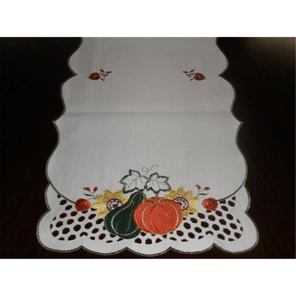 Fastfood LY0041-1818 18 x 18 in. Embroidered Pumpkin Gourd Table Napkins, Ivory - FA2570248
